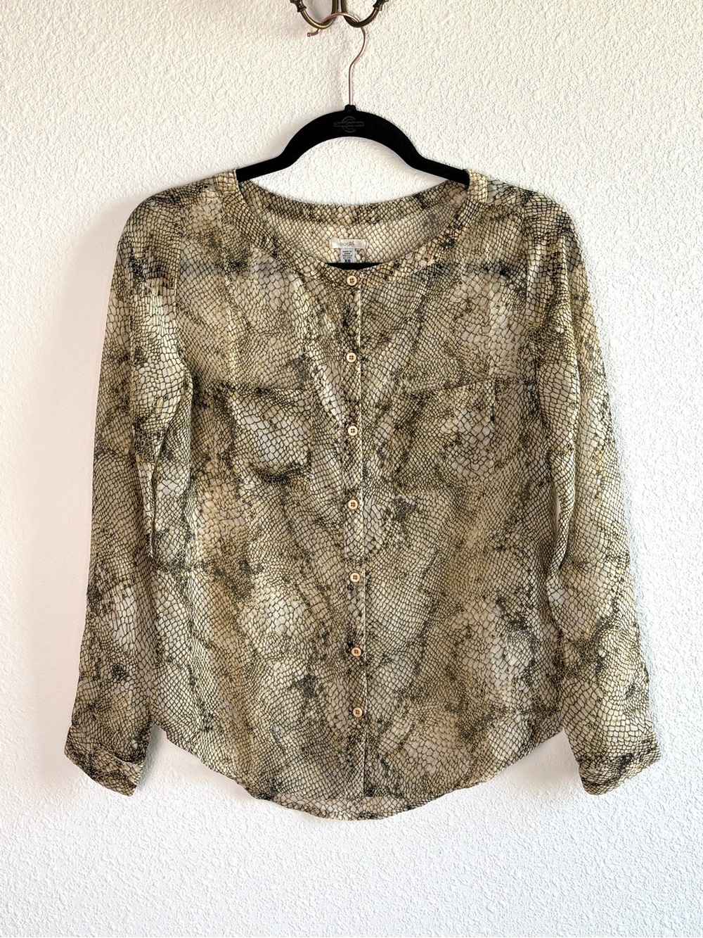 UO Ecote Snakeskin Button Down Shirt
